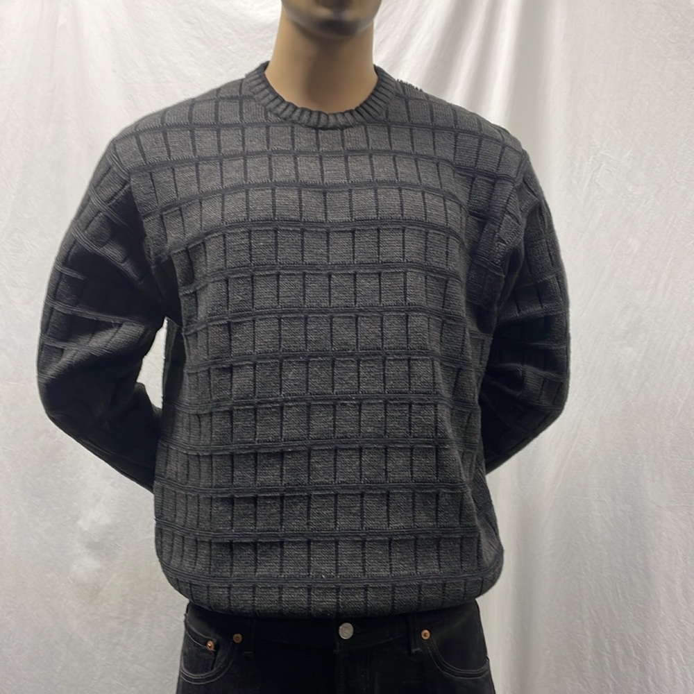Natural Issue Knitted Black & Gray Crewneck Sweater